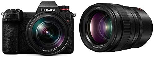 Полнокадровая Беззеркальная фотоапарат Panasonic LUMIX S1R с телефото обектив LUMIX S PRO 70-200 мм F4 и оригинална вертикален