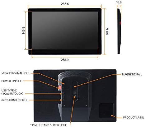 Дисплеи с двойно зрение DS-12HT 12 LCD монитор със сензорен екран, HDMI - Съвместим с TAA - Капацитивен - 1366 x 768