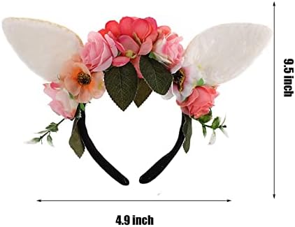 Великден превръзка на главата Ausejopeac с пролетни заячьими уши, превръзка на главата, във формата на цветя crown, женски