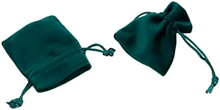 Risbay 6шт 80 mm x 70 mm Зелени кадифени торбички на съвсем малък за бижута за сватба, рождени дни