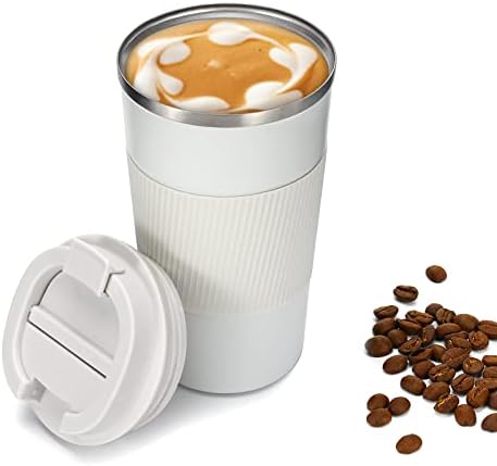 MUCR Пътна Кафеена Чаша със защита от разливане, Кафеена Чаша с двойни Стени от Неръждаема Стомана на 17 унции, с Херметически