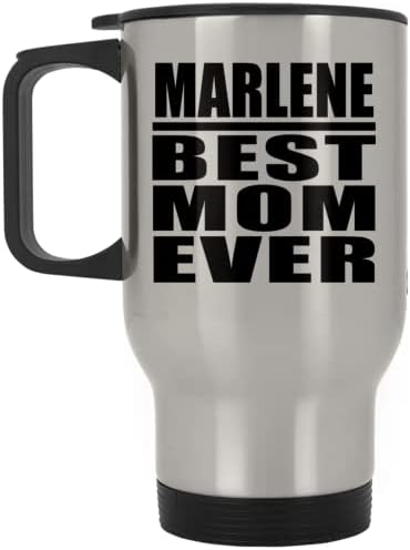 Дизайнсифи Марлене най-Добрата Майка На света, Сребърен Пътна Чаша 14 грама, на Изолиран Чаша от Неръждаема Стомана,