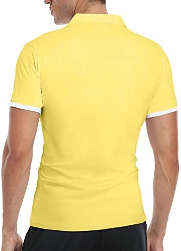 Мъжки ризи Поло KUYIGO с къс и Дълъг ръкав, Ежедневни Памучни Ризи Базов дизайн Slim Fit