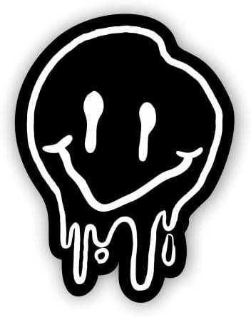 VulgrCo Drippy Плавящийся Щастлива Усмивка Emoji Забавен Стикер Vinyl Водоустойчив и Устойчив на UV Стикер за мобилни