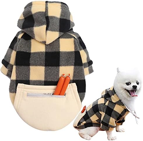 Коледен костюм за куче Ruio, Карирани джоб с цип, Размер Weiwang, Облекло за кучета, Дрехи за котки, Есенно-Зимни Нови