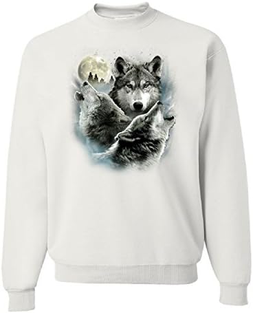 Тениска Лов Воющая Вълча Глутница Hoody Диви Диви Животни И Природа На Луната Пуловер