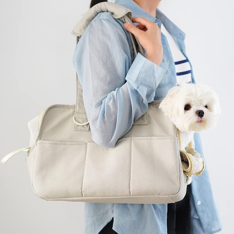 ZSEDP Puppy Go Out Преносима чанта през рамо, чанта за кучета, стоки за домашни котки, стоки за кучета, подходящ за малки кучета (Цвят: E, размер: 41 * 19 * 31 см)
