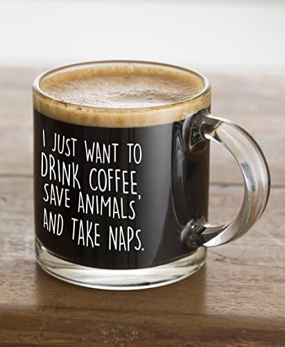 Аз просто искам да пия кафе, за да Запишете животни, да Подремна, Забавна Кафеена чаша 13 грама - Уникален подарък за
