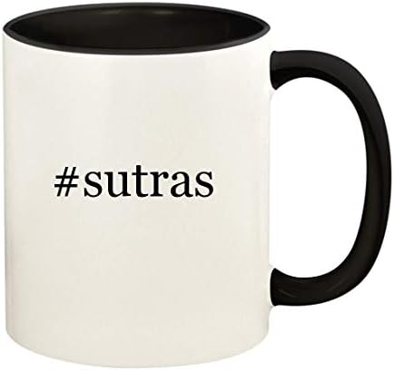 Подарък дрънкулки sutras - Хэштег 11 грама, Керамични Цветна Дръжка и Вътрешната част на Кафе Чаши, Черна
