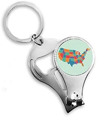 Карта На Америка Щати Шаблон Ножица За Нокти Халка Ключодържател Отварачка За Бутилки Машина За Рязане