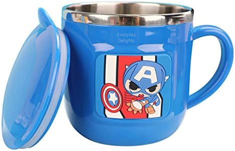Всеки ден да се Наслаждавате на Marvel Капитан Америка Случайна Чаша от Неръждаема Стомана с капак, 260 мл Синьо