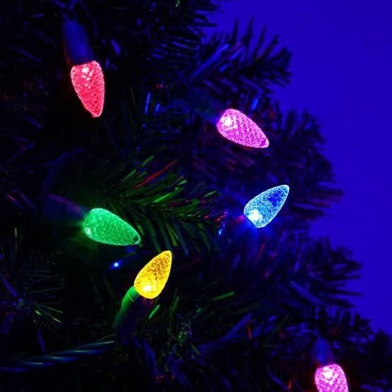 Коледни светлини MXTCLM C3, 50 led гирлянди с ягоди, 18,31 метра Разноцветни светлини C3, Приказни светлини за улицата,