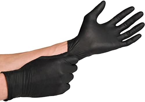 БЕЗОПАСНОСТТА на съоръжението, на ПЕНТАГОНА, на Black Hawk - Ръкавици за Еднократна употреба от Черно Нитрил с дебелина