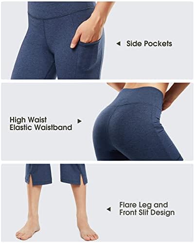 Дамски панталони за йога Promover Bootcut Капри с джобове и Висока талия За Ежедневната работа