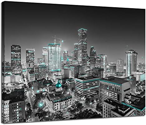 Мичиган Стенно изкуство Детройт, Мичиган Хоризонт Стенен декор на Черно-бели снимки за Печат върху платно Плакат, Картина