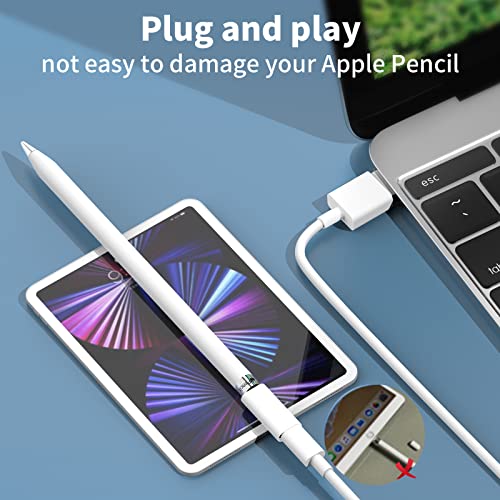 PAINICA [Сертифициран от Apple Пфи] Адаптер за зарядно устройство Apple Молив, жак адаптер за зареждане, кабел Lightning и е съвместим с конектор за зарядно устройство Apple Молив 1s