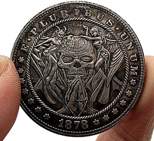 1878 Блуждающая Монета Череп Ангел Айде Са Подбрани Монета За Подарък Щастлив Предизвикателство Монета