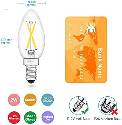 Комплект led лампи AIELIT 4 опаковки по 2 Вата B11/T45, Еквивалентна лампа с нажежаема Жичка с мощност 25 Вата с регулируема