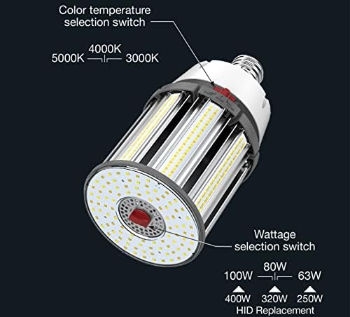Led лампа Satco S23144 Hi-Pro с възможност за избор на мощност и цветовата температура под формата на царевичен кочан,