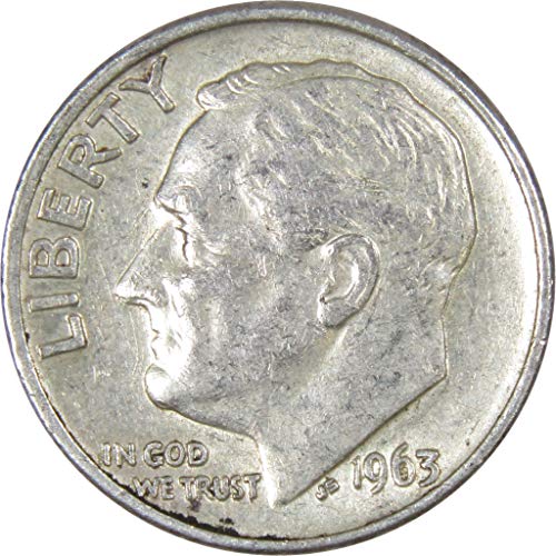 1963 Рузвелт Стотинка AH ЗА Добра монета на САЩ от 90% Сребро и 10 карата, са подбрани