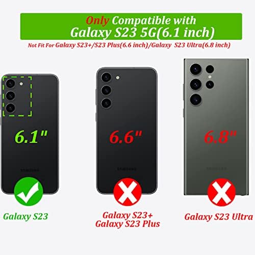 Предназначен за Samsung Galaxy S23 5G Чанта-портфейл, Дамска флип-надолу корица-Фолио с Отпечатан във формата на пеперуда,