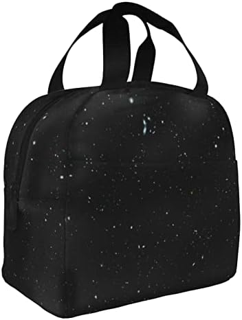 Чанта за обяд PSVOD, черна и лъскава преносима чанта за обяд, водоустойчива чанта за bento, подходящи за работа и обучение,