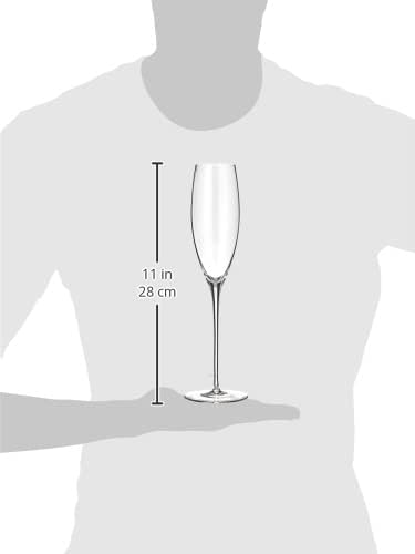Чаша-флейта за шампанско Zwiesel 1872 от колекцията Enoteca ръчно изработени с шипучими точки, 7,2 грама, Комплект от