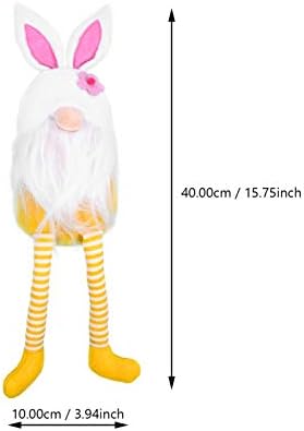 Amosfun Заек Джуджетата Шведски Играчки Tomte Великденски Заек Кукла На Дългокраката Заек Фигурка Елф Кукла Пролетта