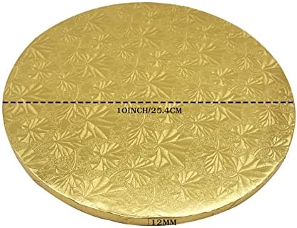 10-Инчов Барабан за торта, Картон със златни кръгли дъски за сватба, рожден Ден (с дебелина 1/2, 3 опаковки) - Напълно
