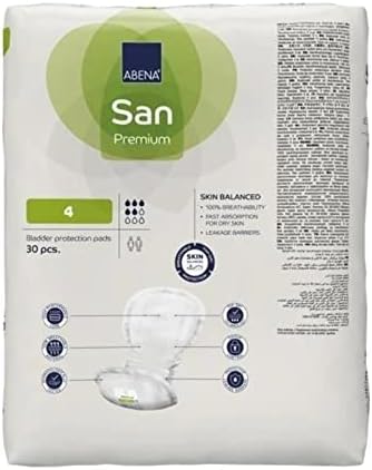 Подложки от урина Abena San Premium, средно попиваща способност, (Размери 4-7), Размер 4, брой 30 парчета