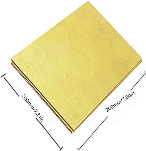 Латунная плоча KEKEYANG Месинг лист за обработка на метали, Суровини, 2x100x100 мм, 1. 2x200x200 мм Латунная табела от