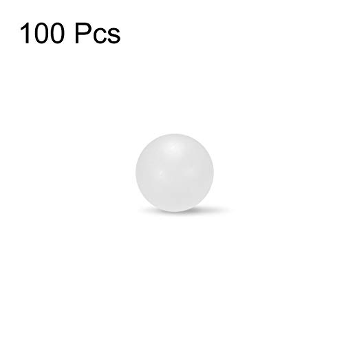 топки uxcell 4mm ПП Твърди Пластмасови Топчета Точност, носещи 100шт