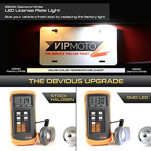 VIPMOTOZ Чисто Бели SMD LED Хром Фенер За Регистрационен номер, Етикет, Лампа В Събирането, Замяна За Ford F150 F250